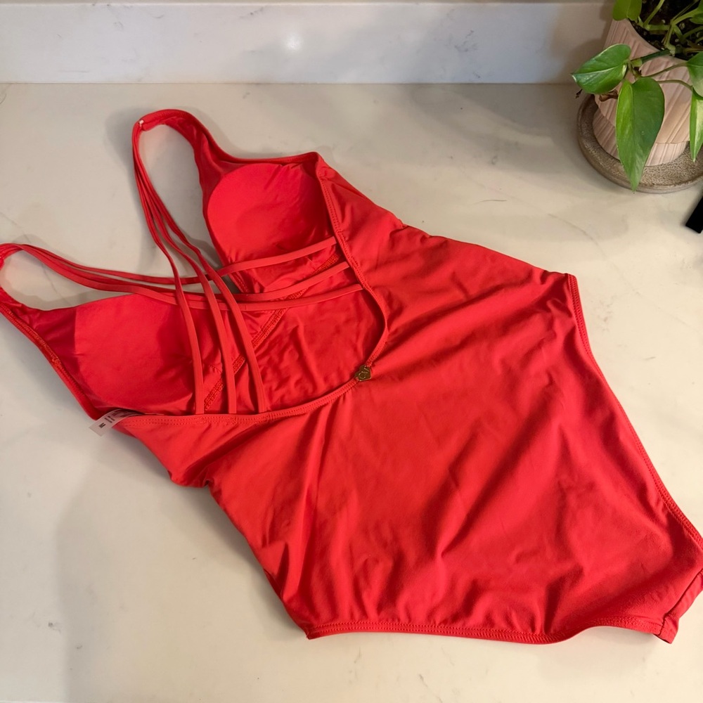 Nordstrom Catherine Malandrino Vibrant Red One-Piece Swimsuit - Picture 4 of 6